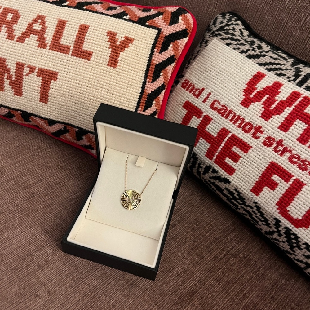 Jennifer Meyers ‘70s Disc Necklace With Diamond Accent